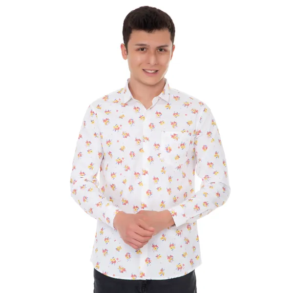 White_Cotton_Floral_Slim_Fit_Full_Sleeve_Shirt_For_Men