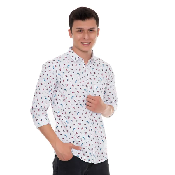 White_Cotton_Floral_Slim_Fit_Full_Sleeve_Shirt_For_Men