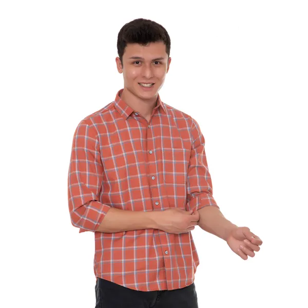 Red_Cotton_Checks_Slim_Fit_Full_Sleeve_Shirt_For_Men