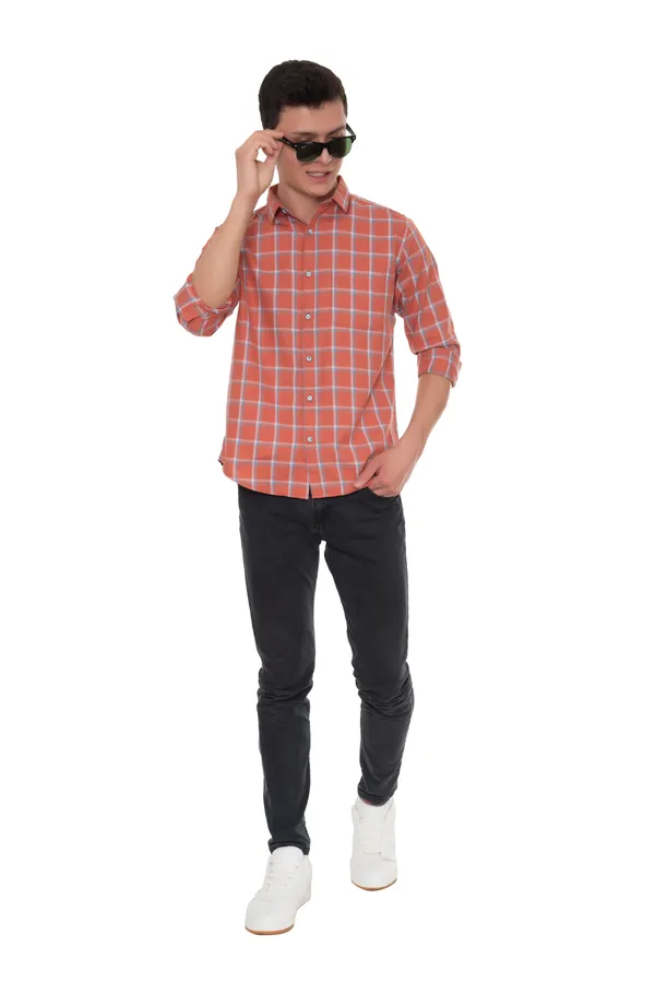 Red_Cotton_Checks_Slim_Fit_Full_Sleeve_Shirt_For_Men