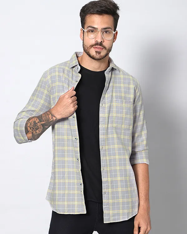 Grey_Cotton_Checks_Slim_Fit_Full_Sleeve_Shirt_For_Men