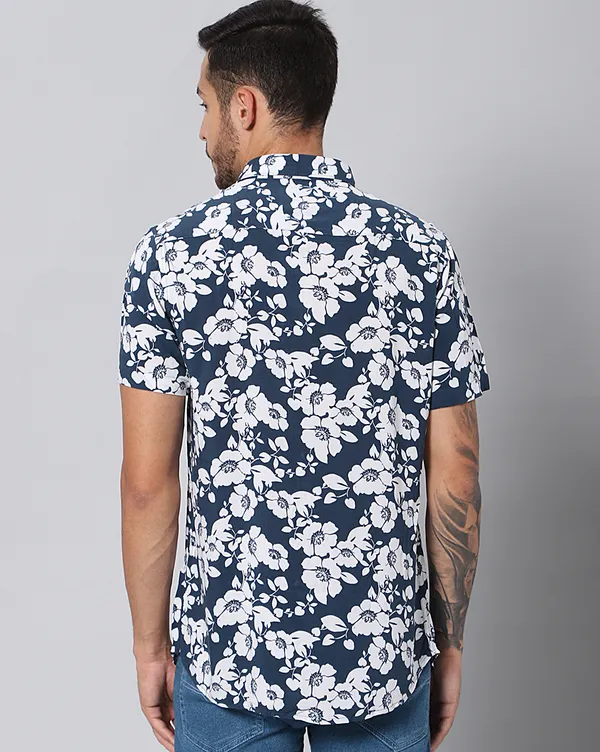 Blue_Rayon_Floral_Slim_Fit_Half_Sleeve_Shirt_For_Men