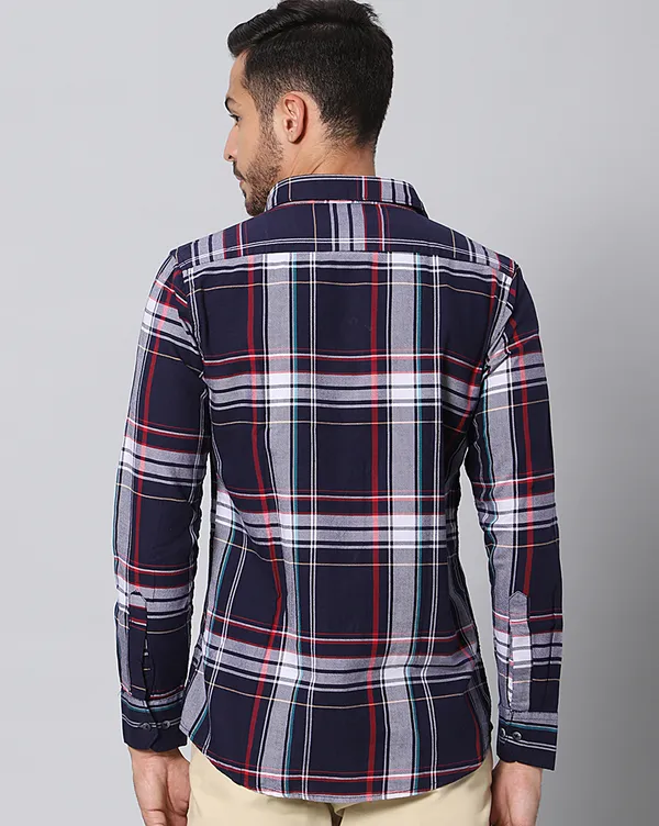 Blue_Cotton_Checks_Slim_Fit_Half_Sleeve_Shirt_For_Men