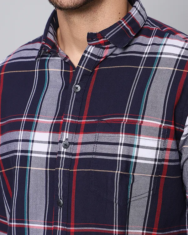 Blue_Cotton_Checks_Slim_Fit_Half_Sleeve_Shirt_For_Men