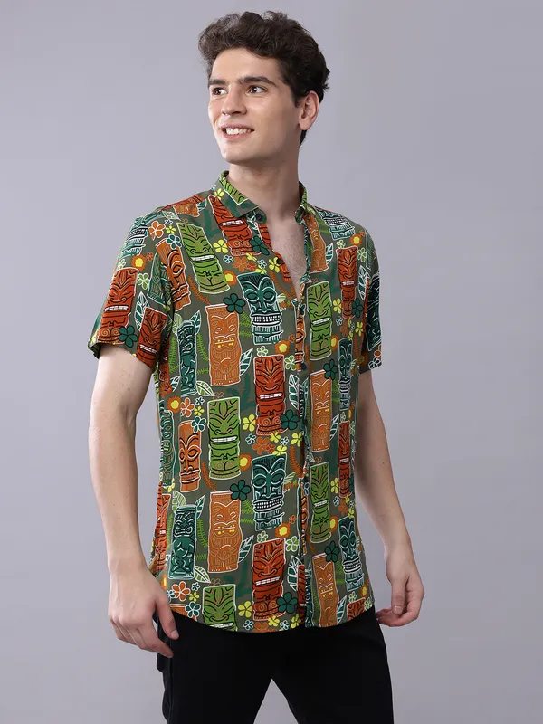 Green_Cotton_Rayon_Floral_Comfort_Fit_Half_Sleeves_Shirt_For_Men