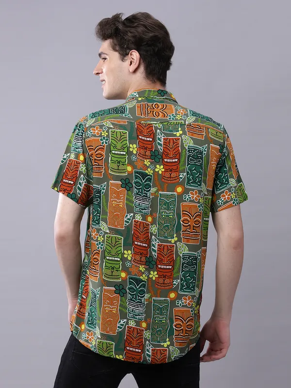 Green_Cotton_Rayon_Floral_Comfort_Fit_Half_Sleeves_Shirt_For_Men