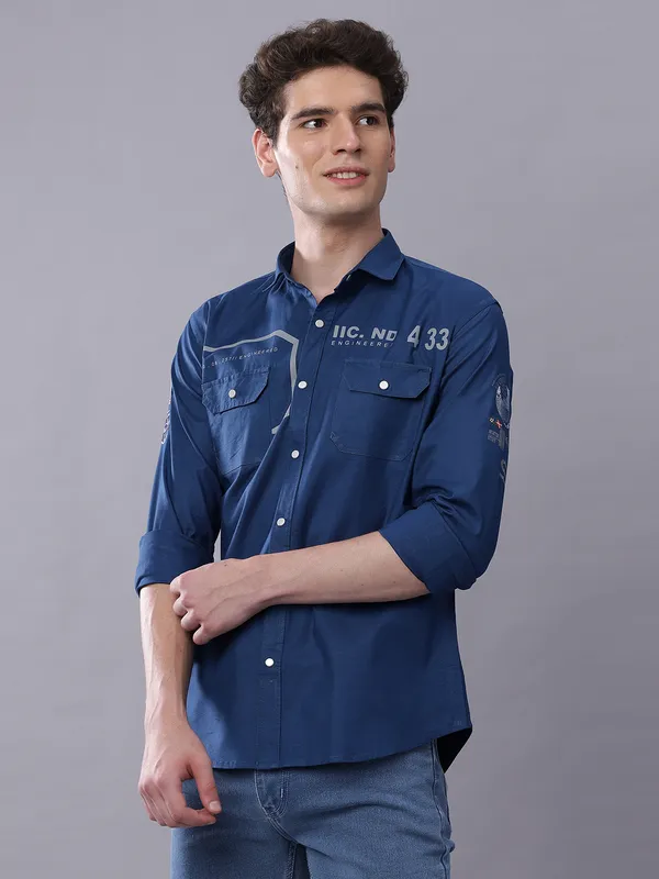 Blue_Slim_Fit_Full_Sleeves_Shirt_With_Cargo_Pockets_For_Men