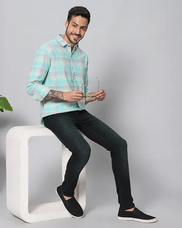 Blue_Cotton_Checks_Slim_Fit_Full_Sleeve_Shirt_For_Men