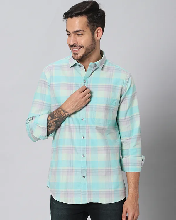 Blue_Cotton_Checks_Slim_Fit_Full_Sleeve_Shirt_For_Men