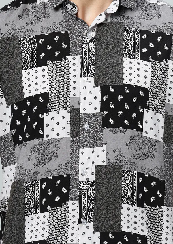 Grey_Rayon_Floral_Regular_Fit_Half_Sleeve_Shirt_For_Men