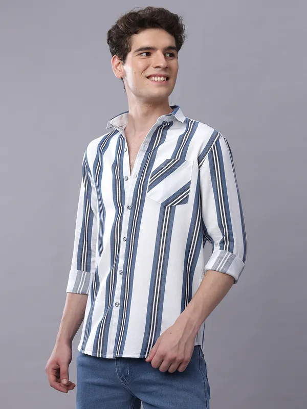 Mens_Yarn_Dyed_Striped_Cotton_Shirt_Full_Sleeve_Casual_Plaid_Button_Down