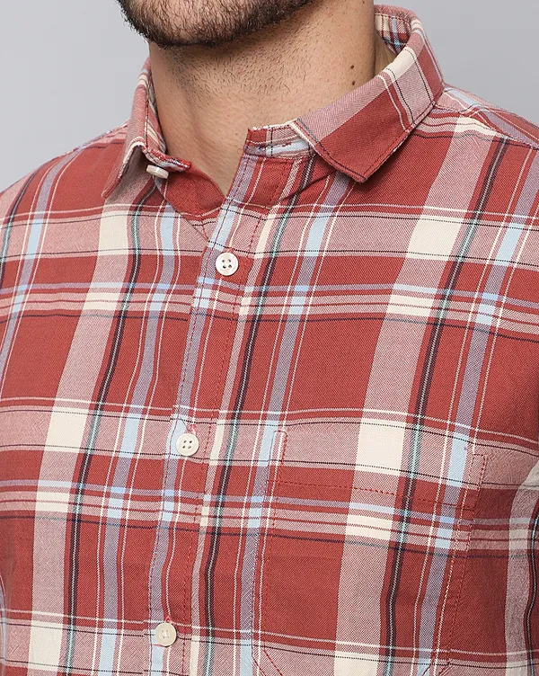 Red_Cotton_Checks_Slim_Fit_Full_Sleeve_Shirt_For_Men