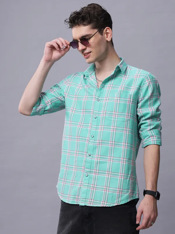 Mens_Checkered_Cotton_Shirt_Full_Sleeve_Casual_Plaid_Button_Down