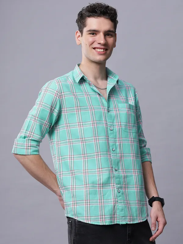 Mens_Checkered_Cotton_Shirt_Full_Sleeve_Casual_Plaid_Button_Down