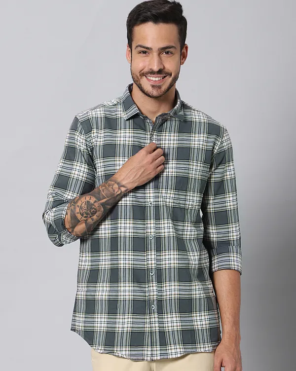 Grey_Cotton_Checks_Slim_Fit_Full_Sleeve_Shirt_For_Men