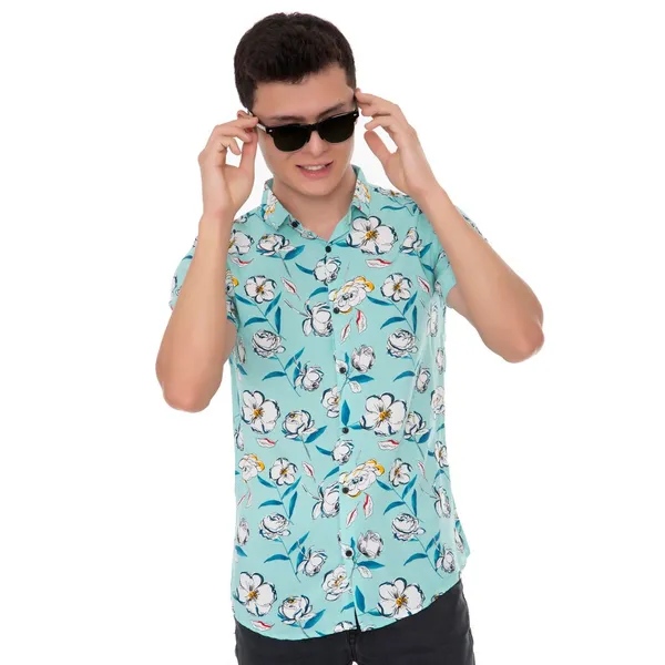Blue_Rayon_Floral_Slim_Fit_Shirt_For_Men