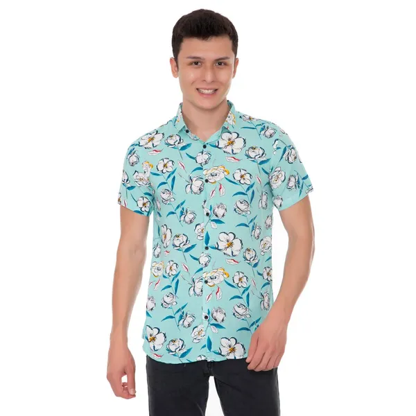 Blue_Rayon_Floral_Slim_Fit_Shirt_For_Men