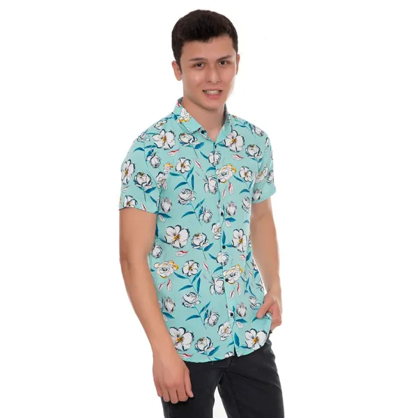 Blue_Rayon_Floral_Slim_Fit_Shirt_For_Men