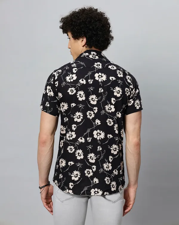 Black_Rayon_Floral_Regular_Fit_Half_Sleeve_Shirt_For_Men