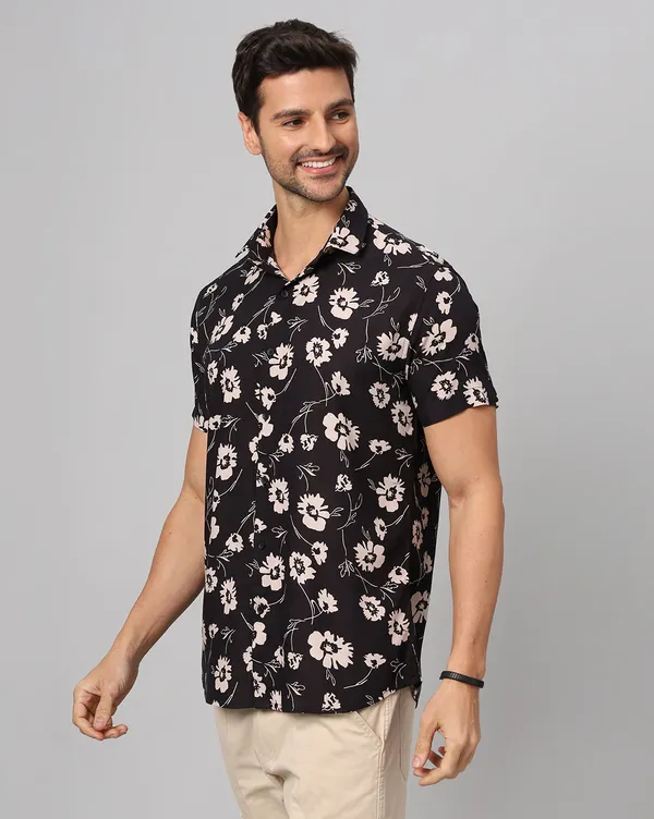 Black_Rayon_Floral_Regular_Fit_Half_Sleeve_Shirt_For_Men