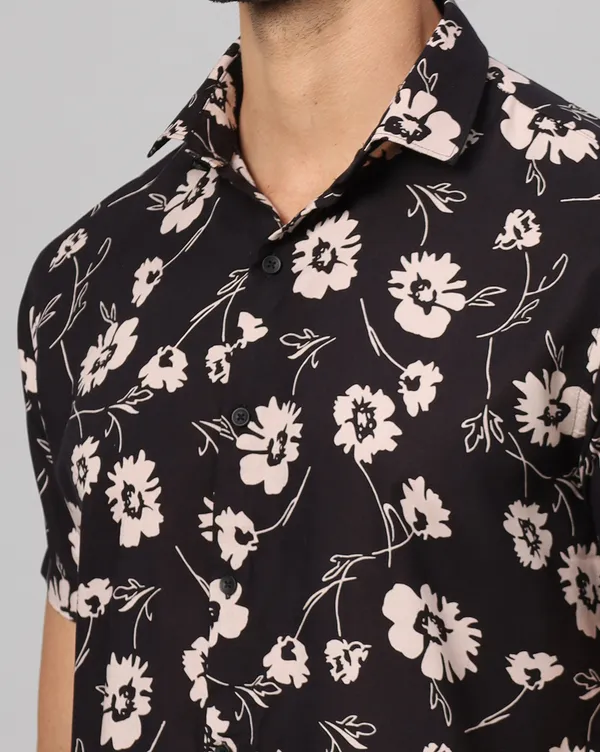 Black_Rayon_Floral_Regular_Fit_Half_Sleeve_Shirt_For_Men
