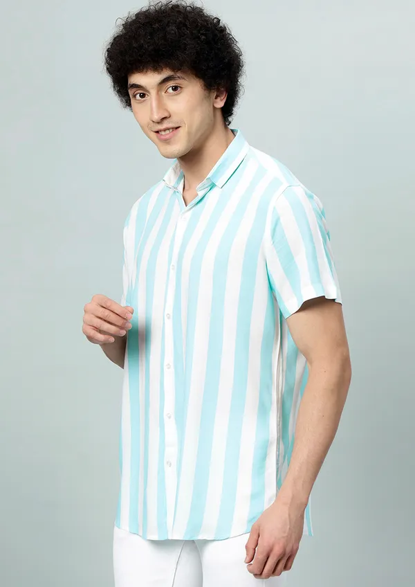 Turquoise_Rayon_Striped_Regular_Fit_Half_Sleeve_Shirt_For_Men
