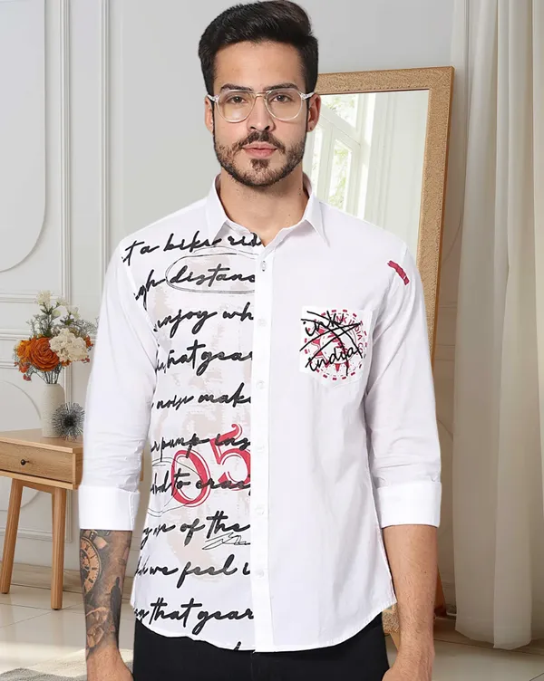 White_Cotton_Typographic_Slim_Fit_Full_Sleeve_Shirt_For_Men