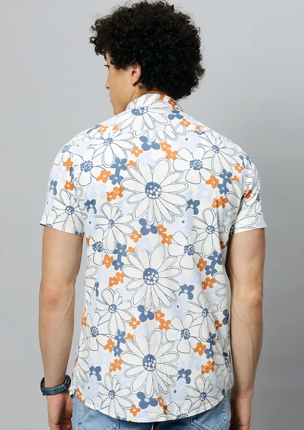 White_Rayon_Floral_Regular_Fit_Half_Sleeve_Shirt_For_Men