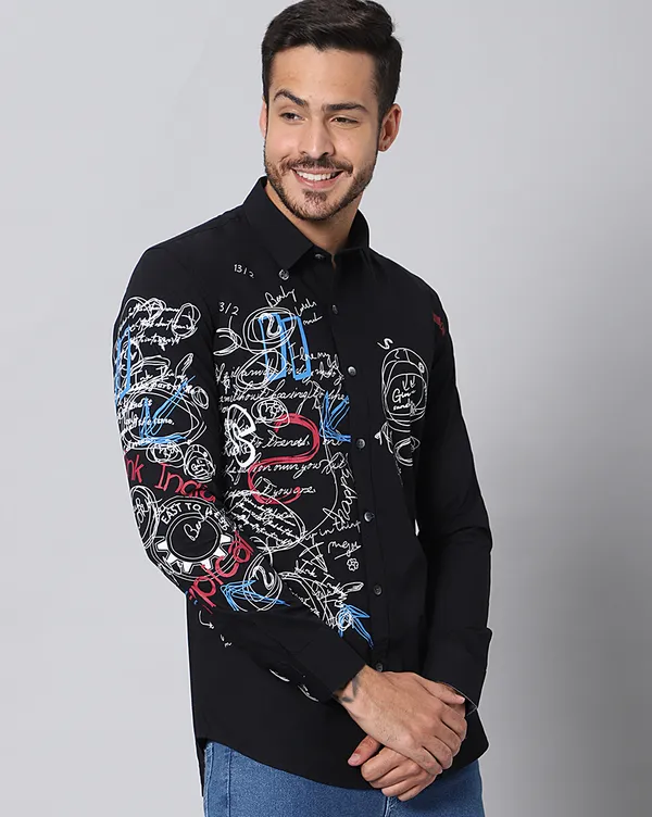 Black_Cotton_Typographic_Slim_Fit_Full_Sleeve_Shirt_For_Men