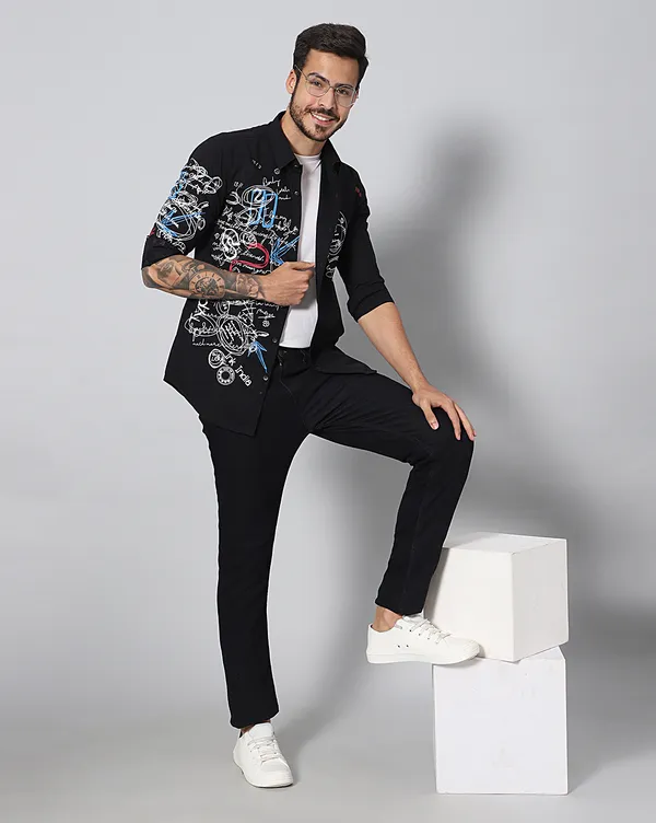 Black_Cotton_Typographic_Slim_Fit_Full_Sleeve_Shirt_For_Men