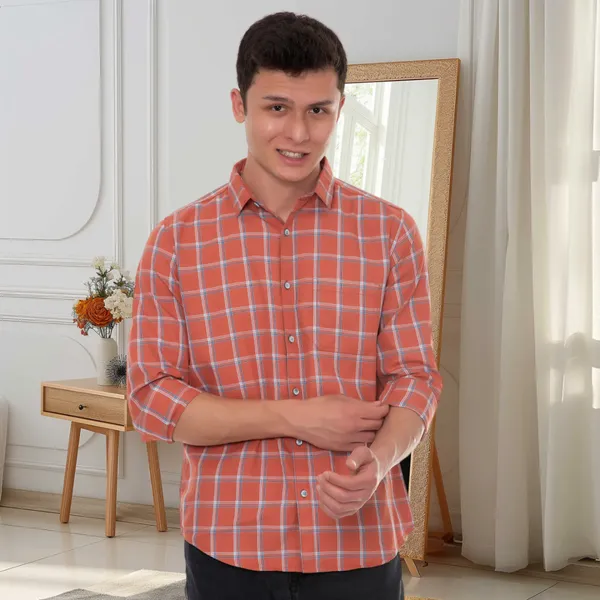 Red_Cotton_Checks_Slim_Fit_Full_Sleeve_Shirt_For_Men