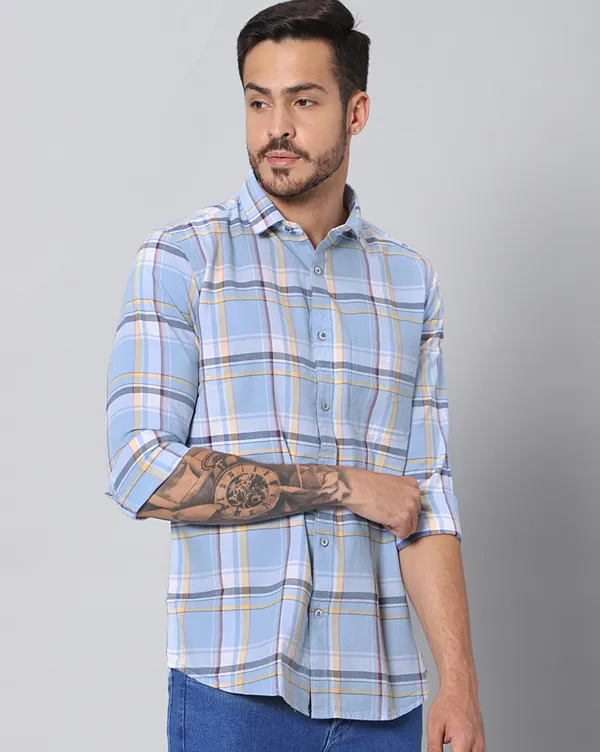 Blue_Cotton_Checks_Slim_Fit_Full_Sleeve_Shirt_For_Men
