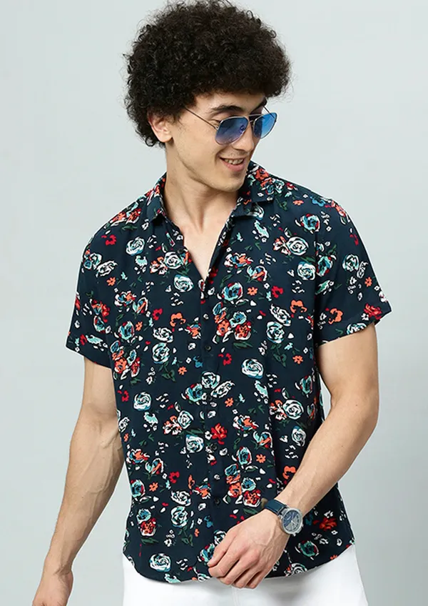 Teal_Rayon_Floral_Regular_Fit_Shirt_For_Men