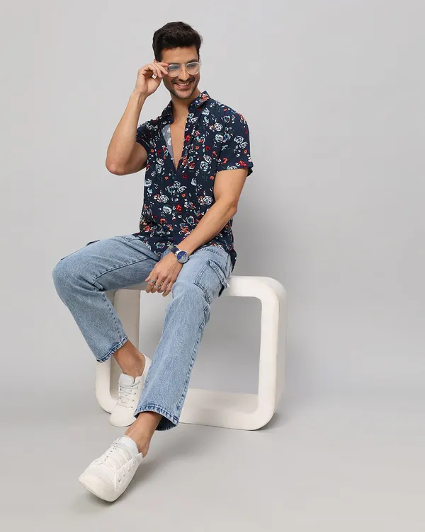 Teal_Rayon_Floral_Regular_Fit_Shirt_For_Men