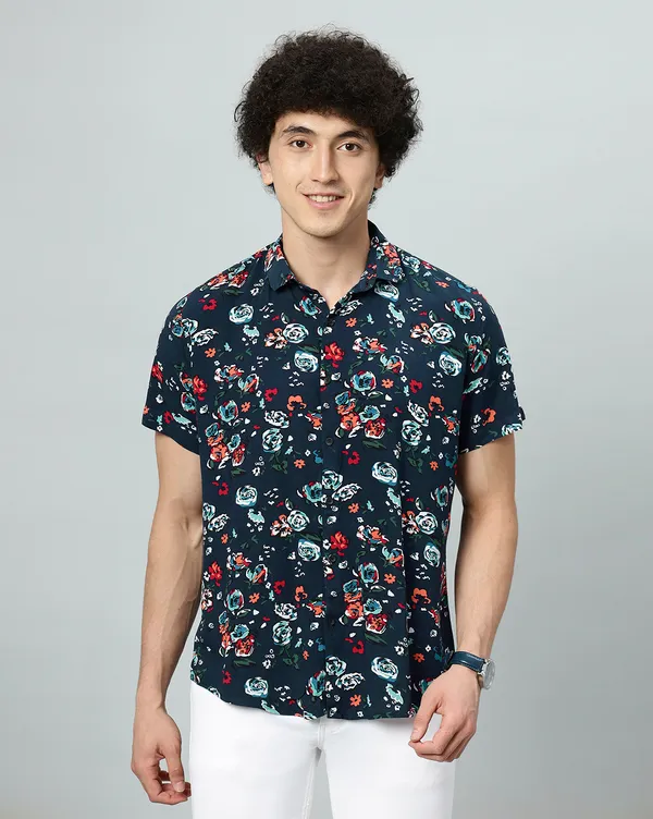 Teal_Rayon_Floral_Regular_Fit_Shirt_For_Men