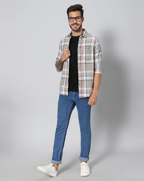 Grey_Cotton_Checks_Slim_Fit_Full_Sleeve_Shirt_For_Men