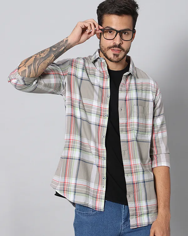 Grey_Cotton_Checks_Slim_Fit_Full_Sleeve_Shirt_For_Men
