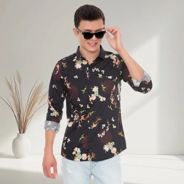 Black_Cotton_Floral_Slim_Fit_Full_Sleeve_Shirt_For_Men