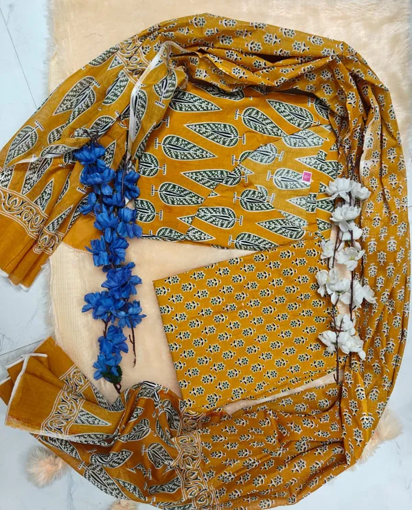 Cotton_60*60_kurta_pant_with_dupatta_set