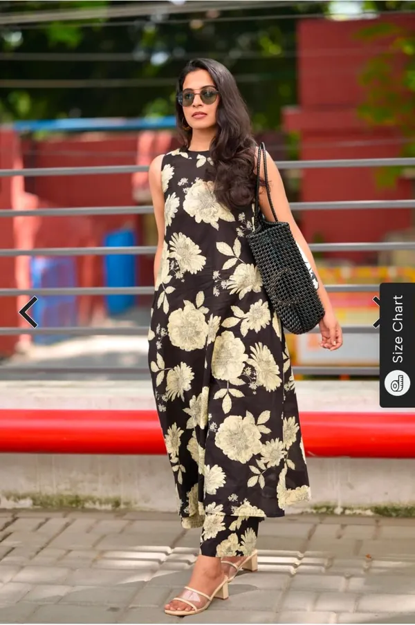 Beautiful_Black_Floral_Printed_Cotton__Kurta_with_Pant
