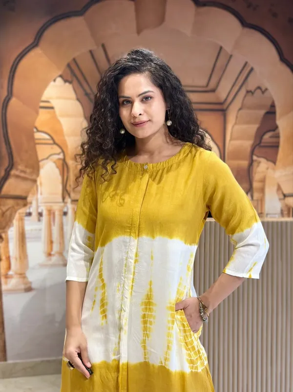 Yellow_Cotton_printed_kurta_pant_2pic_set