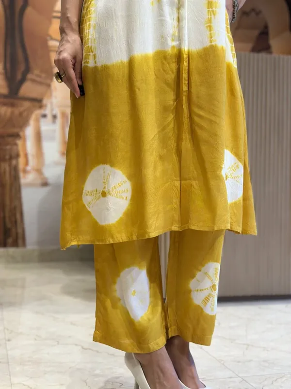 Yellow_Cotton_printed_kurta_pant_2pic_set