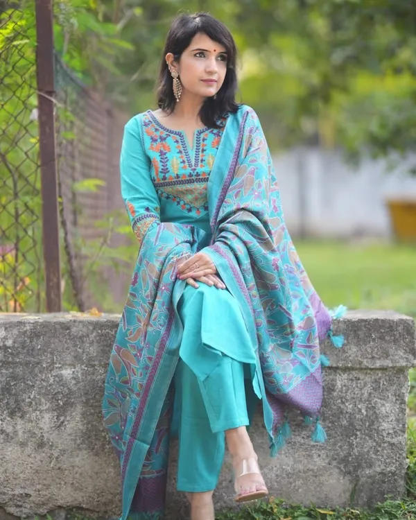 Sky_Blue_Cotton_Slub_Kurta_Pant_with_Dupatta_set