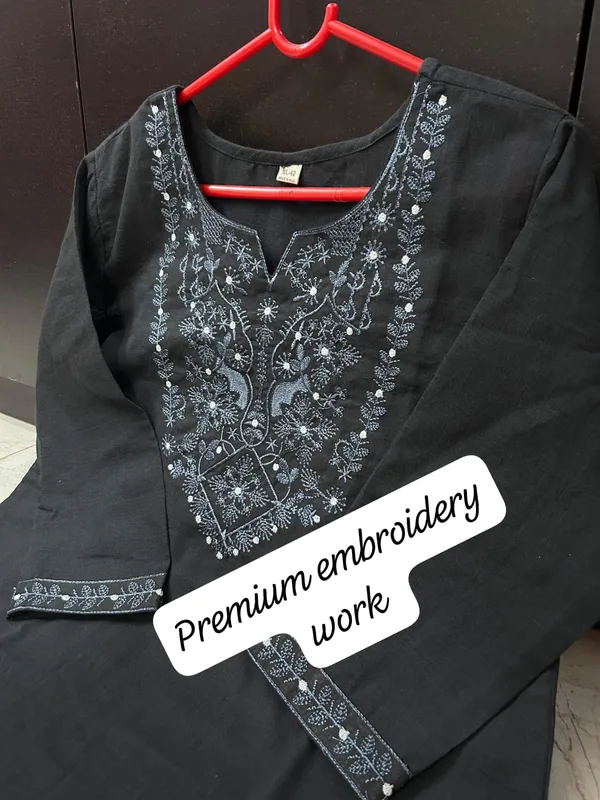 Black_Floral__Embroidery_Design_Cotton_Slub_Kurta_Pant_with_Dupatta_Set