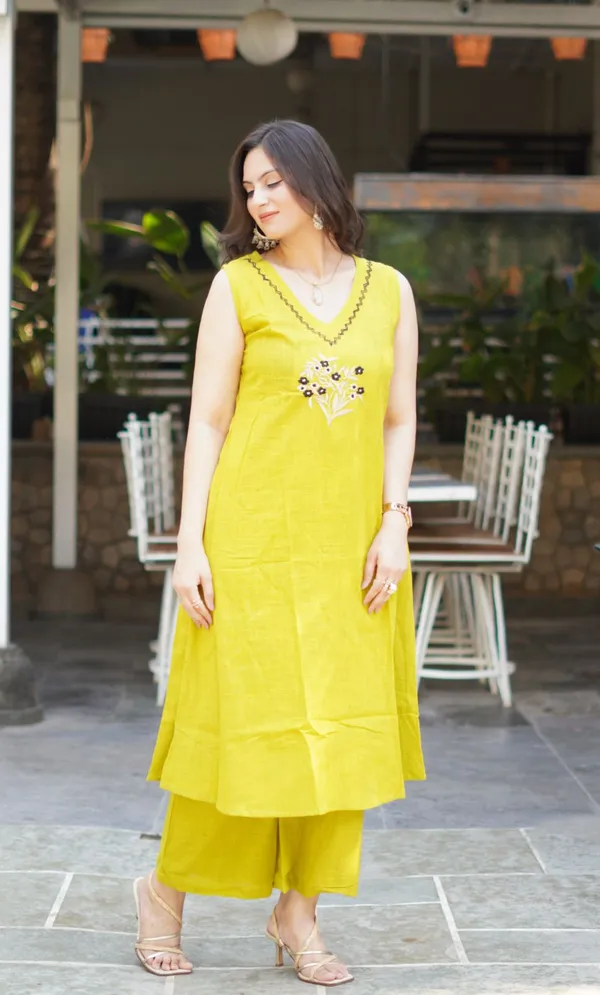 Fabric_Premium_Heavy_Slub_Cotton_Kurta_Palazzo_Set