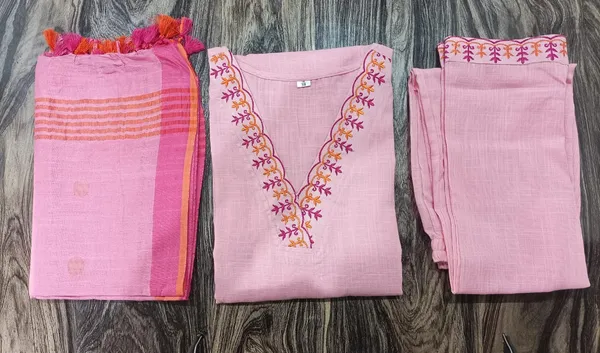 Handloom_Cotton_Kurta_Pant_With_Dupatta_Set