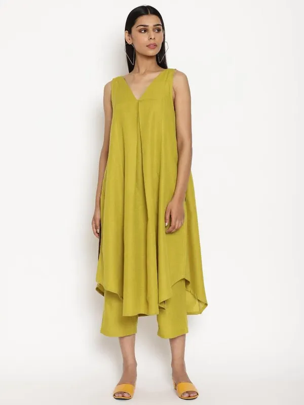 Lime_green_Cotton_Slub_Handloom_kurta_with_pant