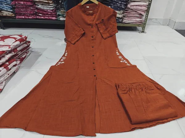 Pure_Cotton_Salb_Handwoven_Kurta_Work_Paired_With_Palazzo