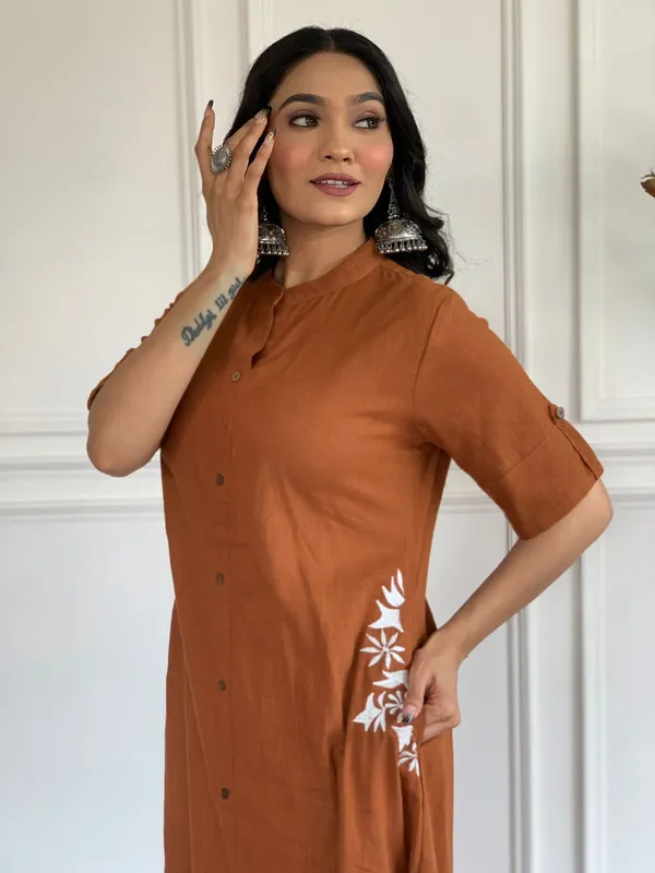 Pure_Cotton_Salb_Handwoven_Kurta_Work_Paired_With_Palazzo