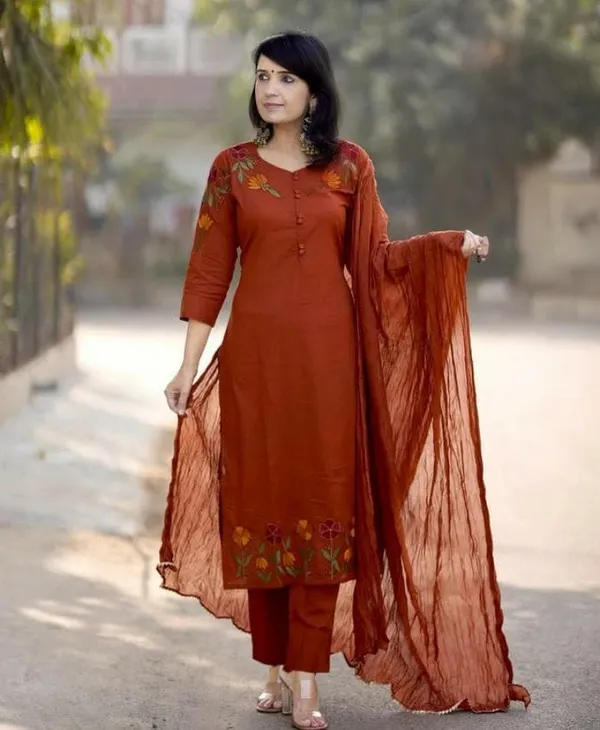 Kesariya_Grace_Pure_Cotton_Embroidered_Suit_Set_From_The_Heart_Of_Jaipur